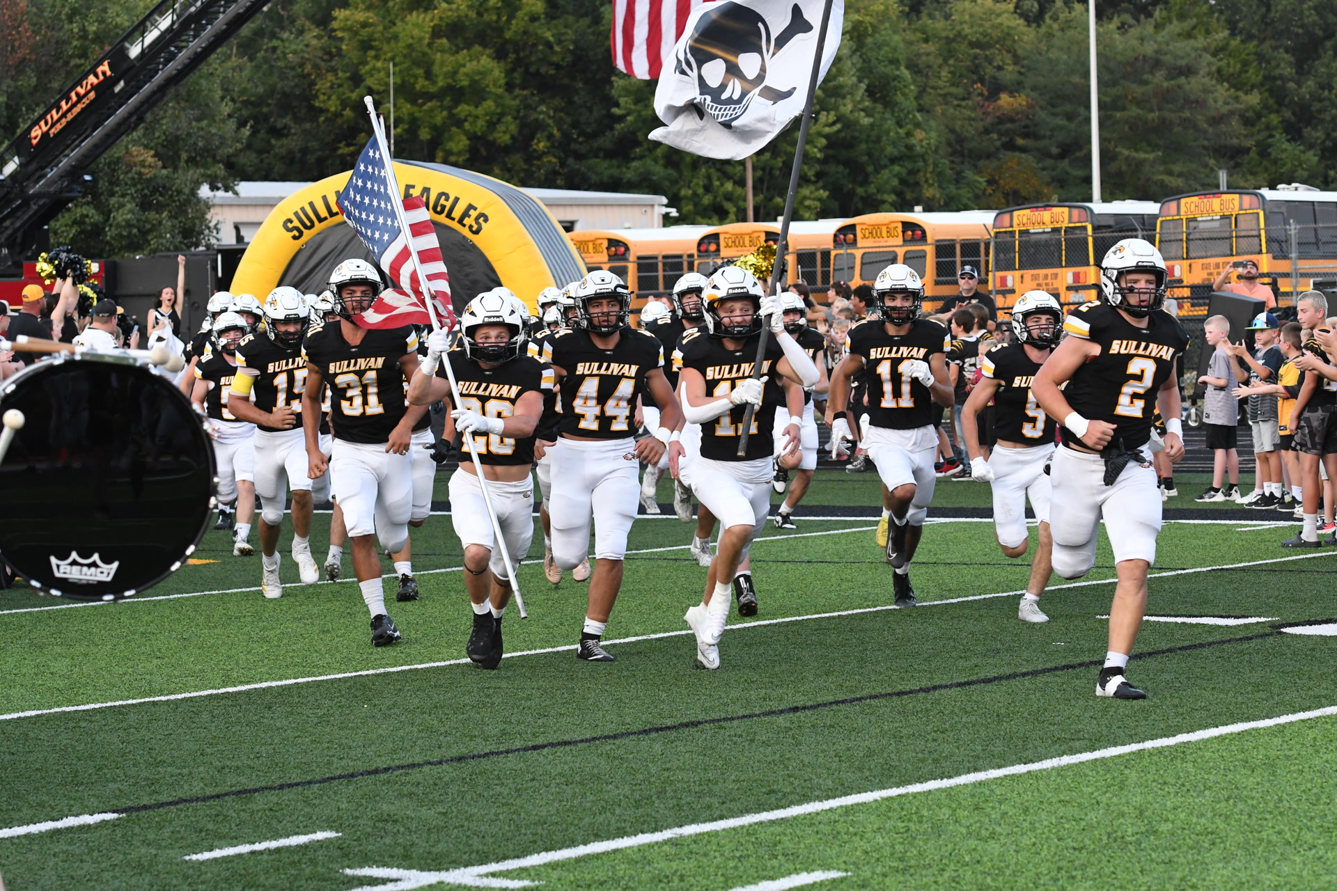 Sullivan Eagles taking the field, Nathan #44