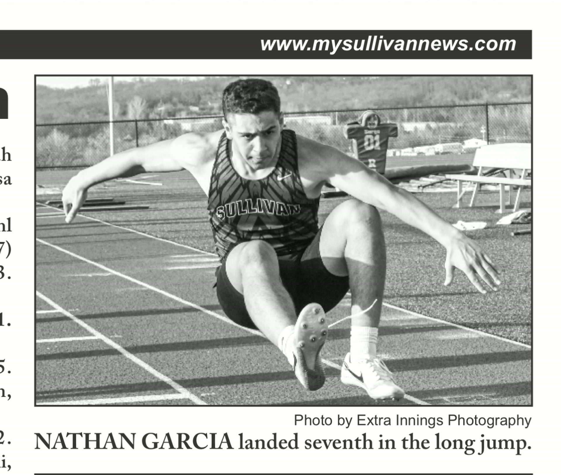 Nathan Garcia long jump - newspaper clipping