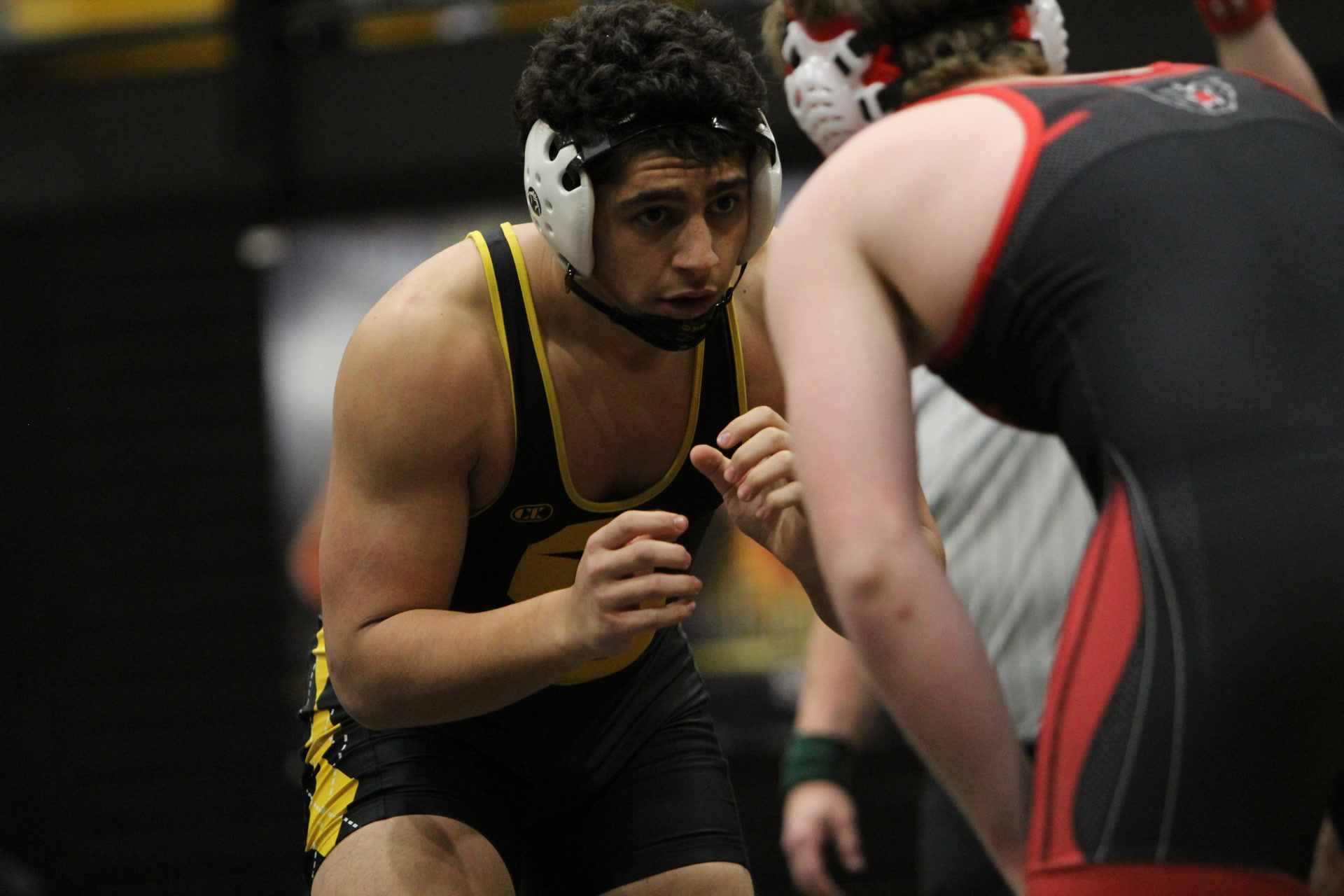 Nathan Garcia in wrestling match action